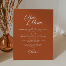 Classic Terracotta Calligraphy Wedding Bar