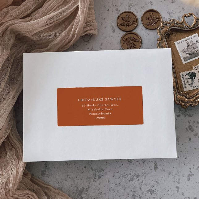 Classic Terracotta Minimal Return Address Label (Creator Uploaded)