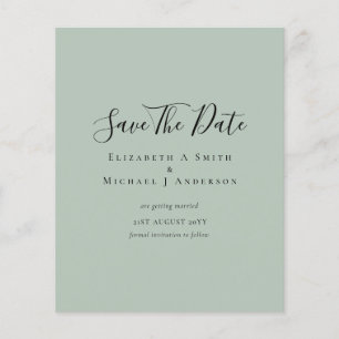 Classic TEXT ONLY Minimalist BUDGET SAVE DATES Flyer