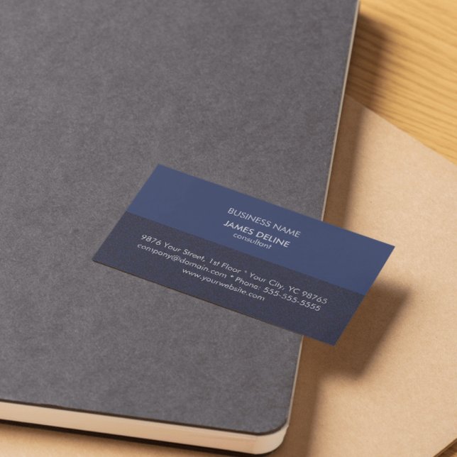 Classic Textured Blue Financial Consultant Business Card (Creator Uploaded)