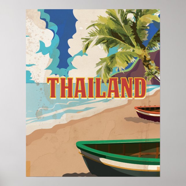 Classic Thailand Vintage Travel Poster (Front)