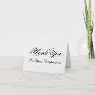 Classic "Thank You For Your Compassion" Postcard