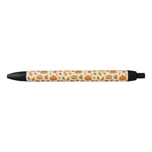 Classic Thanksgiving patterned  Black Ink Pen (Front)