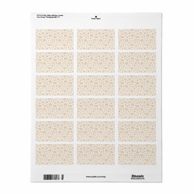 Classic Thanksgiving patterned  Label (Full Sheet)