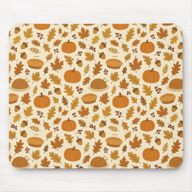 Classic Thanksgiving patterned  Mouse Pad (Front)