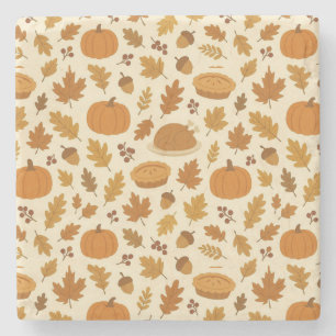 Classic Thanksgiving patterned Stone Coaster