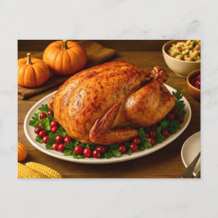 Classic Thanksgiving Turkey Dinner Postcard