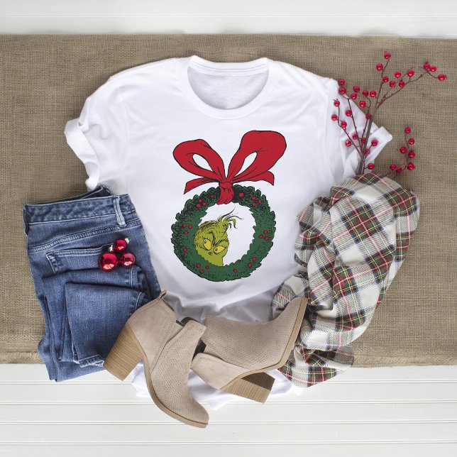 Classic The Grinch | Christmas Wreath T-Shirt (Creator Uploaded)