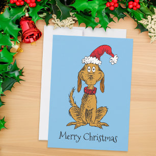 Classic The Grinch   Max - Santa Hat Holiday Card