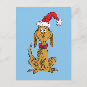 Classic The Grinch   Max - Santa Hat Holiday Postcard