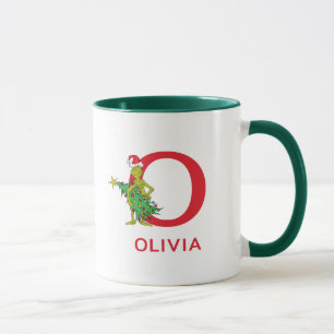Classic The Grinch   Naughty Name & Monogram O Mug