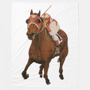 Classic Thoroughbred Race Horse Wins Fleece Blanket