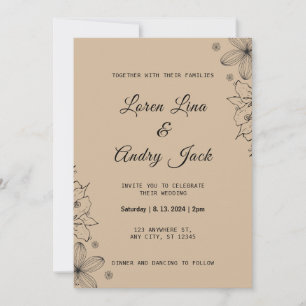 Classic & Timeless Brown Beige Vintage Texture Invitation