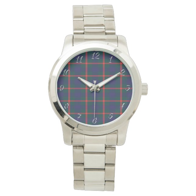 Classic Timeless Clan Agnew Plaid Tartan Gift Watch (Front)