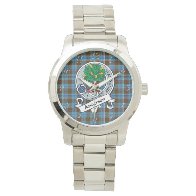 Classic Timeless Clan Anderson Badge Tartan Plaid Watch (Front)