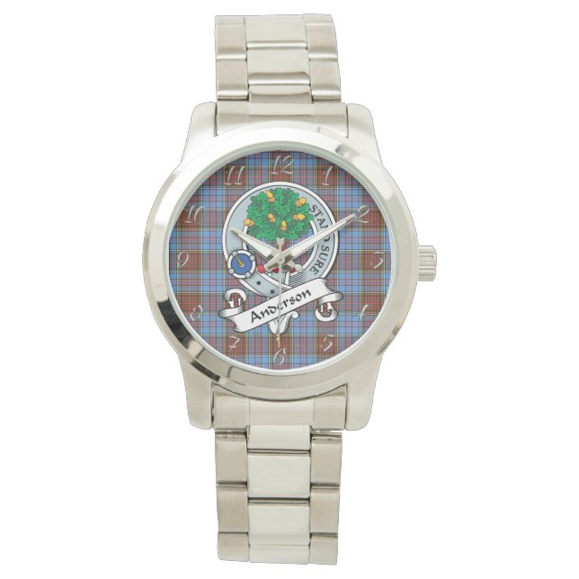 Classic Timeless Clan Anderson Modern Badge Tartan Watch (Front)