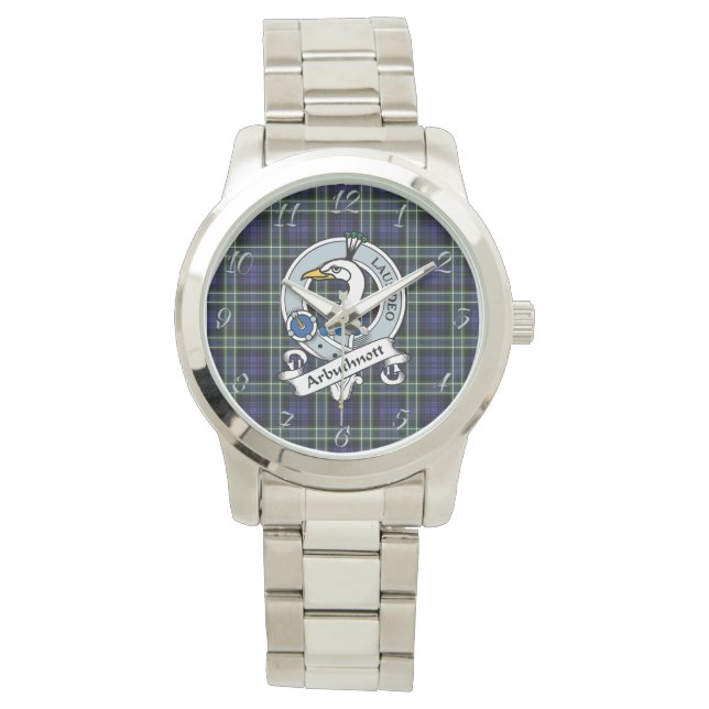 Classic Timeless Clan Arbuthnot Tartan Plaid Gift  Watch (Front)