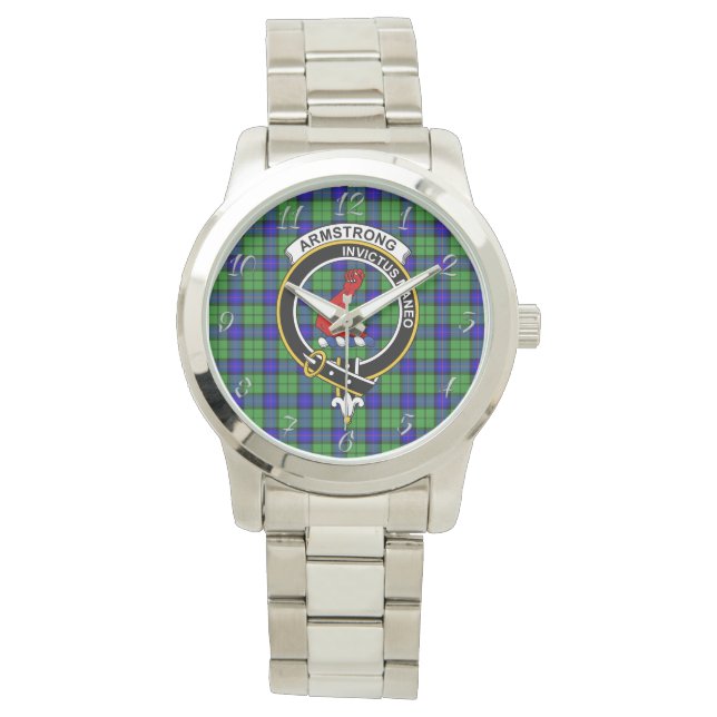 Classic Timeless Clan Armstrong Tartan Plaid Gift  Watch (Front)