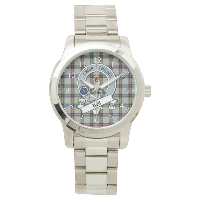 Classic Timeless Clan Bell Badge Tartan Plaid Gift Watch (Front)