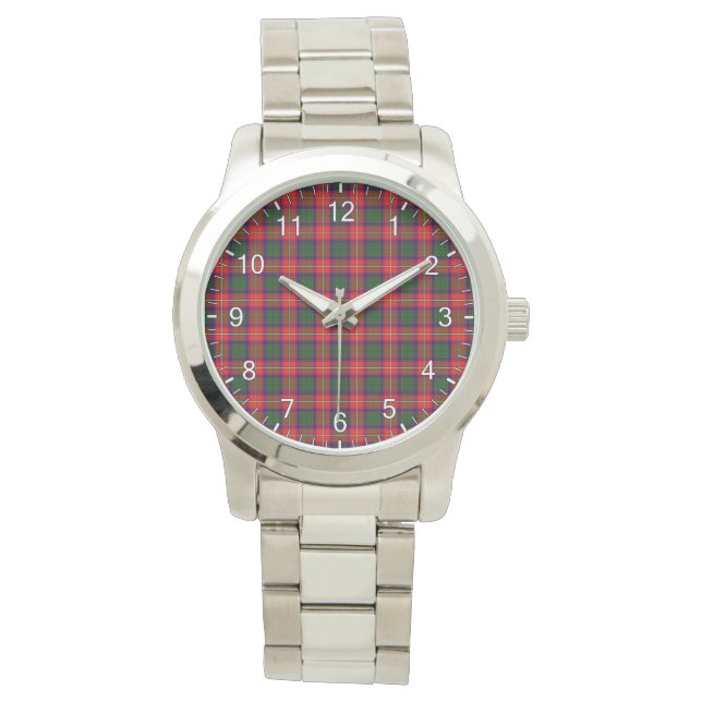 Classic Timeless Clan Belshes Tartan Plaid Gift Watch (Front)