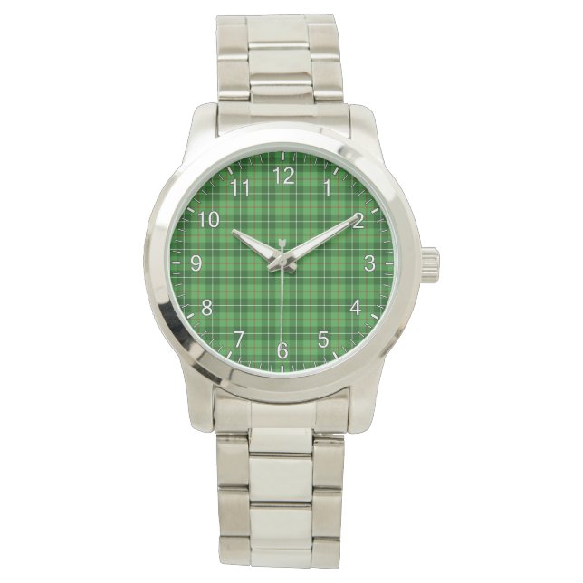 Classic Timeless Clan Blane Tartan Plaid Gift Watch (Front)