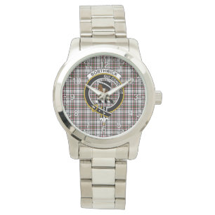 Classic Timeless Clan Borthwick Tartan Badge Plaid Watch