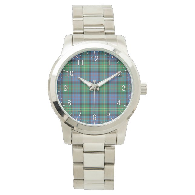 Classic Timeless Clan Bowie Tartan Plaid Gift Watch (Front)