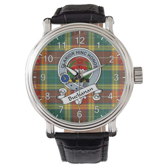 Classic Timeless Clan Buchanan Old Sett Bad Tartan Watch (Front)