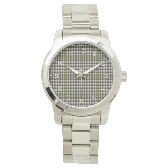 Classic Timeless Clan Burns Tartan Plaid Gift Watch (Front)