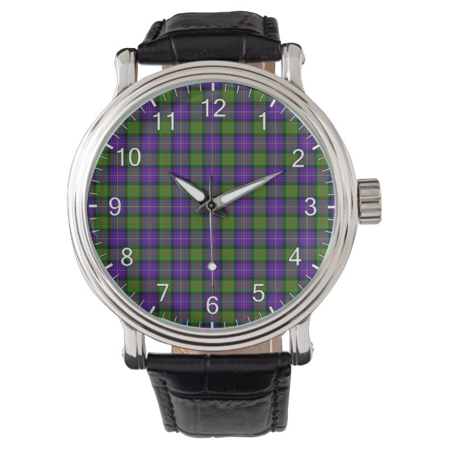 Classic Timeless Clan Cameron Tartan Plaid Gift Wa Watch (Front)
