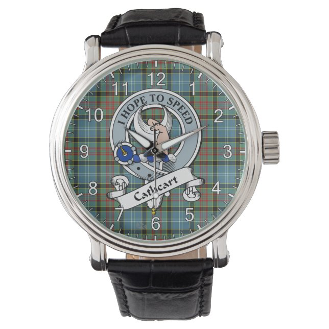 Classic Timeless Clan Cathcart Badge Tartan Watch (Front)