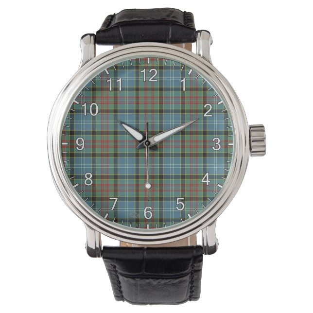 Classic Timeless Clan Cathcart Tartan Plaid Gift Watch (Front)