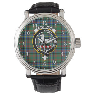 Classic Timeless Clan Cochrane Ancient Tartan Badg Watch