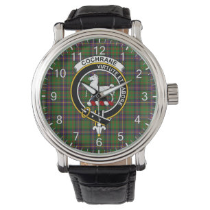 Classic Timeless Clan Cochrane Hunting Tartan Badg Watch