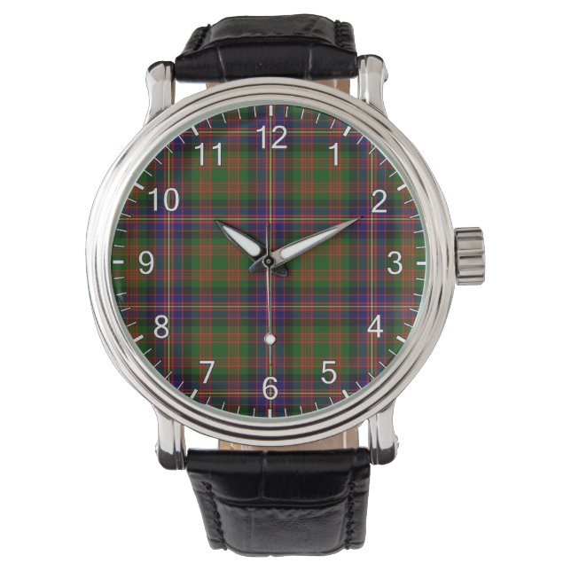 Classic Timeless Clan Cochrane Tartan Plaid Gift Watch (Front)