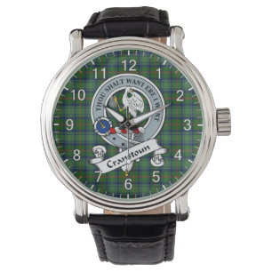 Classic Timeless Clan Cranstoun Badge Tartan Watch