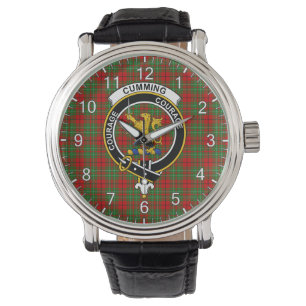 Classic Timeless Clan Cumming Modern Tartan Badge  Watch