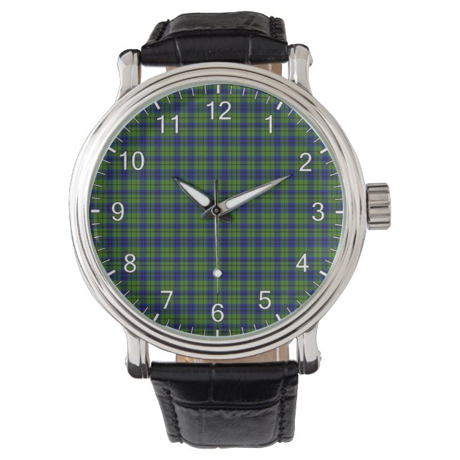 Classic Timeless Clan Dickson Tartan Plaid Gift Watch (Front)
