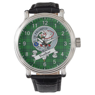 Classic Timeless Clan Dunbar Hunting Badge Tartan Watch