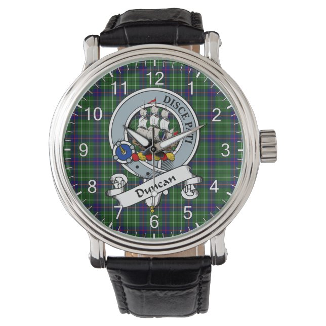 Classic Timeless Clan Duncan Modern Badge Tartan Watch (Front)