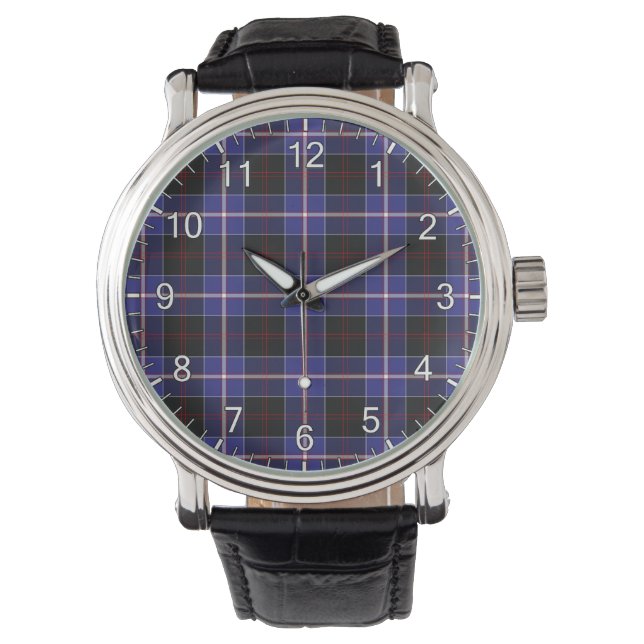 Classic Timeless Clan Dunlop Modern Tartan Plaid Watch (Front)