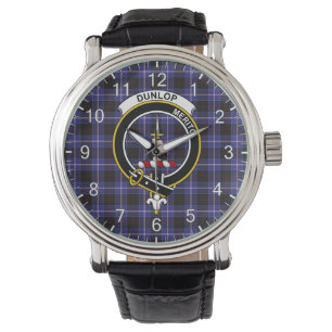Classic Timeless Clan Dunlop Tartan Badge Plaid Watch