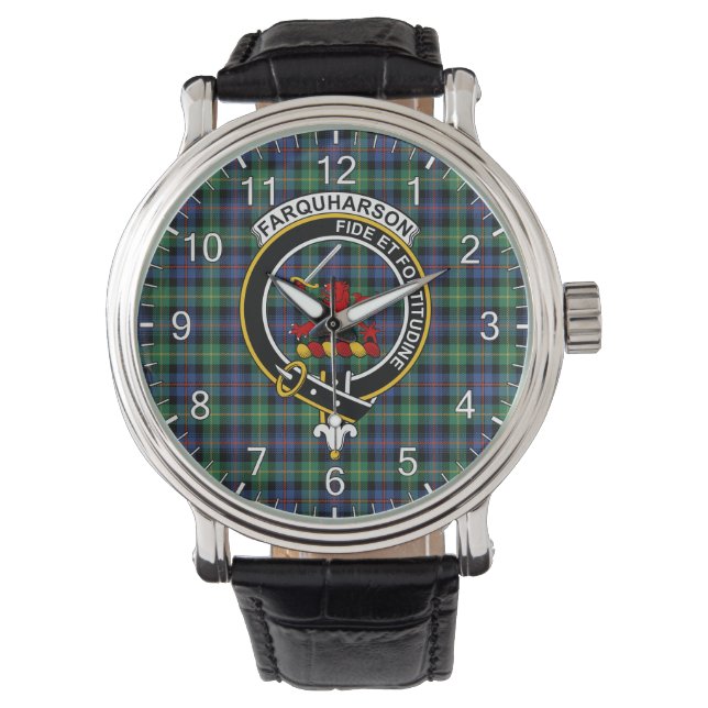 Classic Timeless Clan Farquharson Ancient Tartan Watch (Front)
