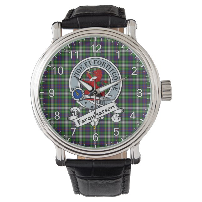 Classic Timeless Clan Farquharson Badge Tartan Watch (Front)