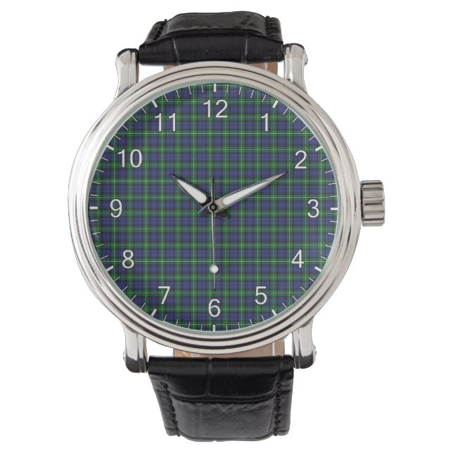 Classic Timeless Clan Forbes Modern Tartan Plaid G Watch (Front)