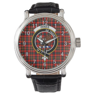 Classic Timeless Clan Innes Tartan Badge Plaid Watch