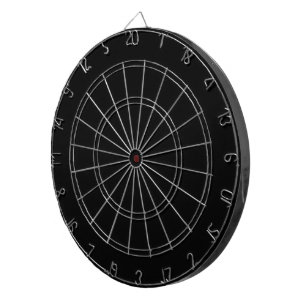 Classic Timeless Traditional Black Solid Colour Dartboard