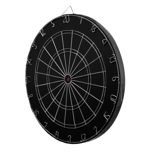 Classic Timeless Traditional Black Solid Colour Dartboard (Front Right)