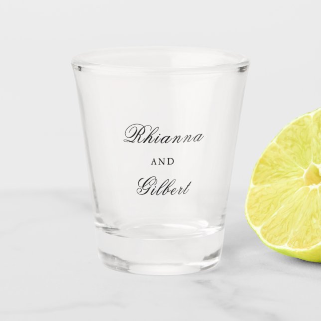 Classic Timeless Wedding Shot Glass (Front)