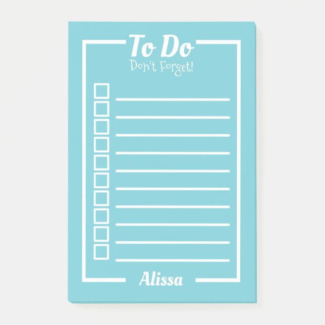 Classic To Do List Tick Boxes with Name Post-it Notes (Front)